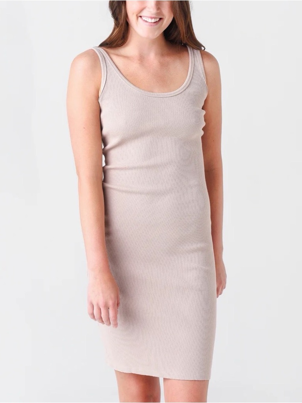 Perfectwhitetee Sleeveless Ribbed Tank Dress